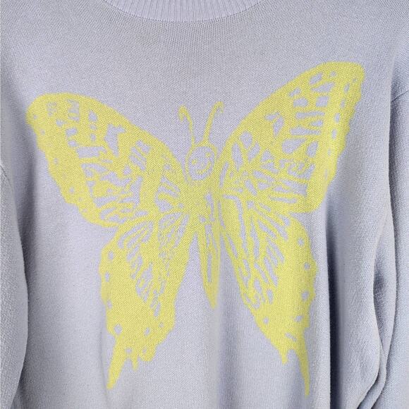 Obey Men's Effect Butterfly Sweater in Iris Flower Size Medium Artsy Pastel - Picture 3 of 8